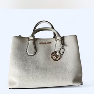 Michael Kors Cream Leather Tote Bag
